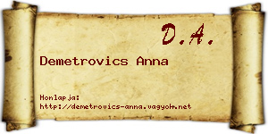 Demetrovics Anna névjegykártya